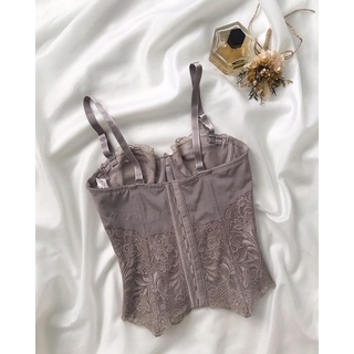 Áo corset xám vạt nhọn 2hand(C65)