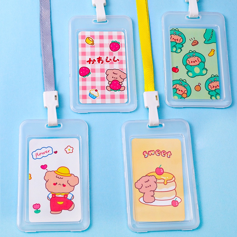 <Video Review> Dây Vỏ Nhựa Kèm Bao Đựng Thẻ Đeo Bảng Tên Dọc Học Sinh Sinh Viên In Hình Gấu Thỏ Nhiều Chủ Đề D144