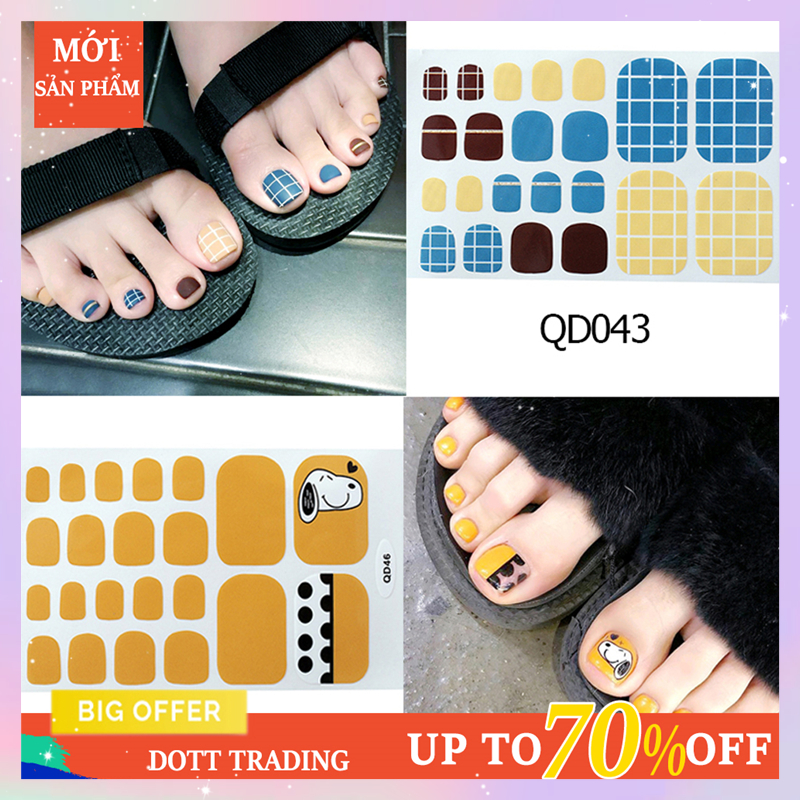 Miếng Dán Trang Trí Móng Chân Xinh Xắn Chống Thấm Nước