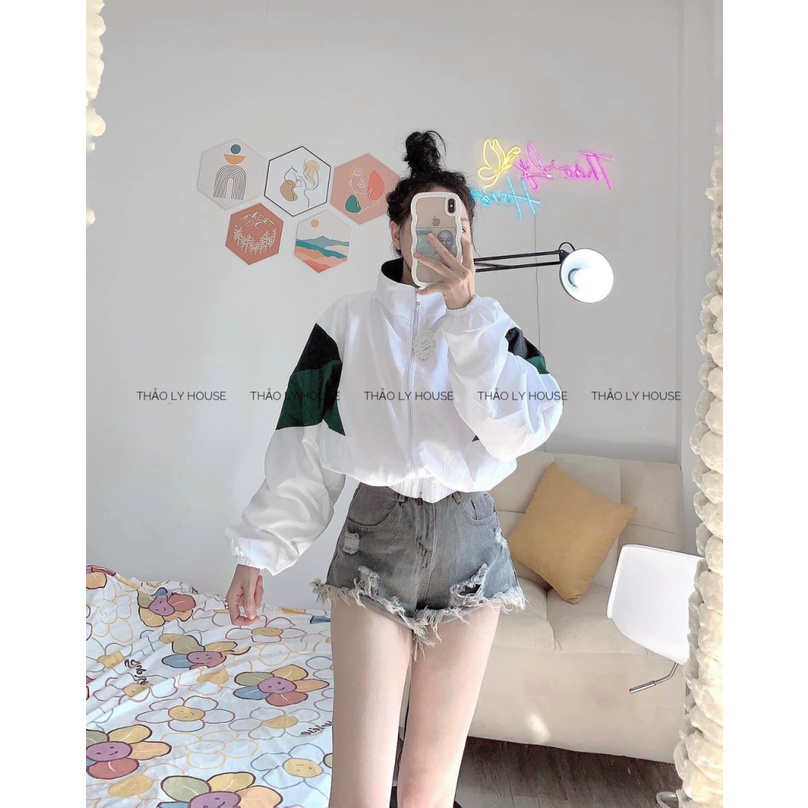 Áo Khoác Dù Nữ Croptop Chất Dù 2 Lớp Form Rộng Cánh Dơi Mặc Đẹp Thoải Mái DUBAI_STORE