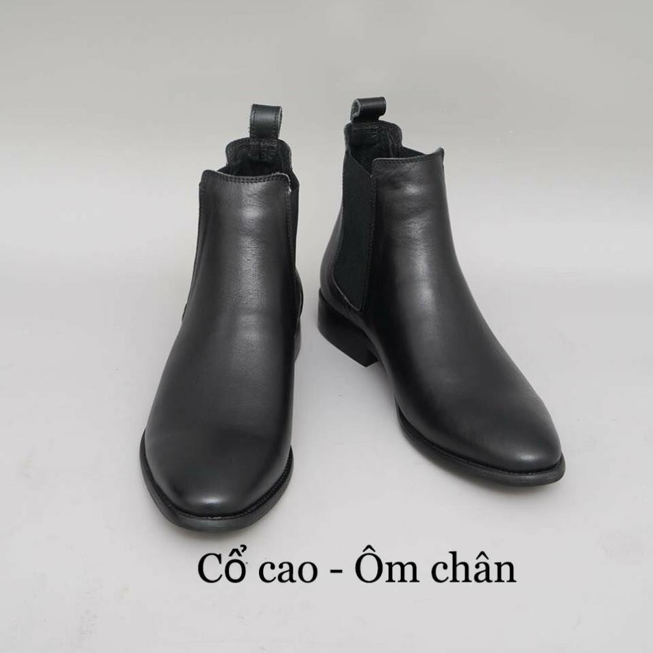 Giày Boot Nam cổ cao da bóng - Chelsea Boots nam cao cổ Da Bóng - Giày boot nam tăng chiều cao da chơn bóng