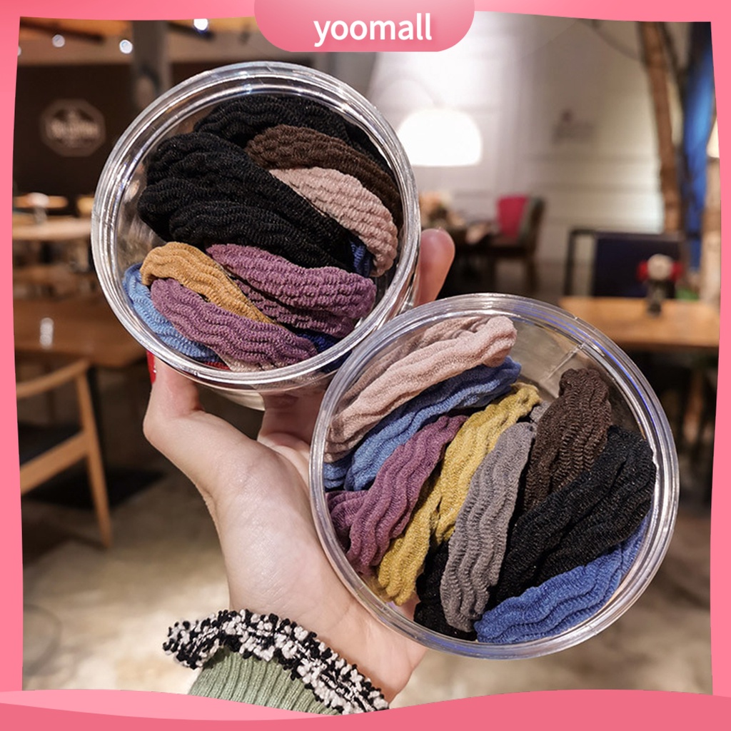 Set 5 Dây Thun Cột Tóc Mini Co Giãn Đơn Giản Cho Nữ