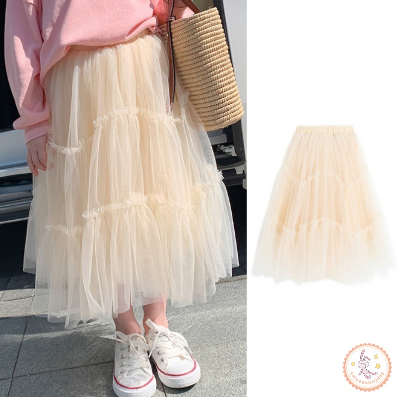 Đầm Xòe Xếp Tầng Lưng Thun Thời Trang Mùa Hè Xinh Xắn Cho Bé Gái