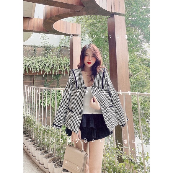 [Video Cận Chất ] Áo khoác dạ tweed 2 lớp, khoác dạ nữ hàng quảng châu loại 1 | BigBuy360 - bigbuy360.vn