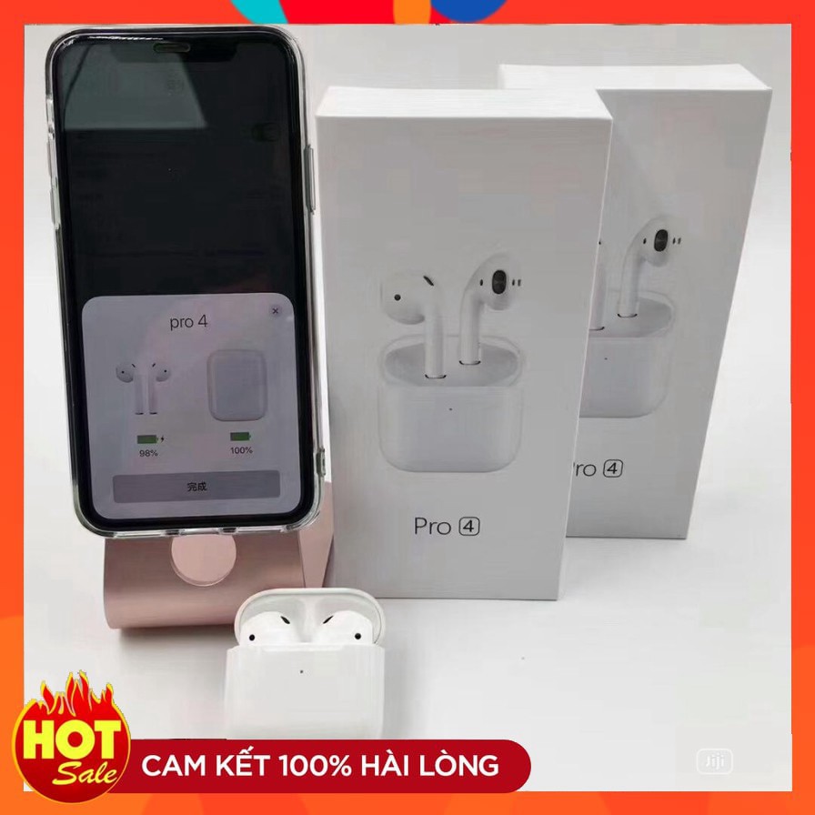 [Bán Giá Gốc] Tai Nghe Bluetooth Airpod Pro 4 Bản Quốc Tế Cao Cấp Định Vị Đổi Tên Tai Nghe Không Dây Dùng Cho IOS - Andr