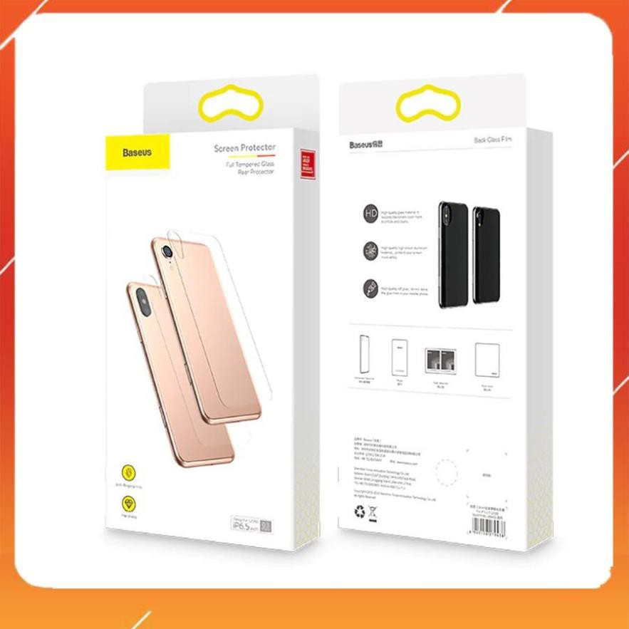 Miếng dán kính cường lực mặt sau lưng cho iPhone XS MAX hiệu BASEUS (mỏng 0.3mm, Full Glass, Full HD, Phủ Nano)