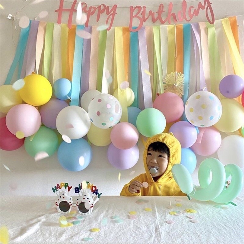 Cuộn dây giấy màu cầu vồng dùng làm phông nền chụp ảnh 4.5CM * 25M