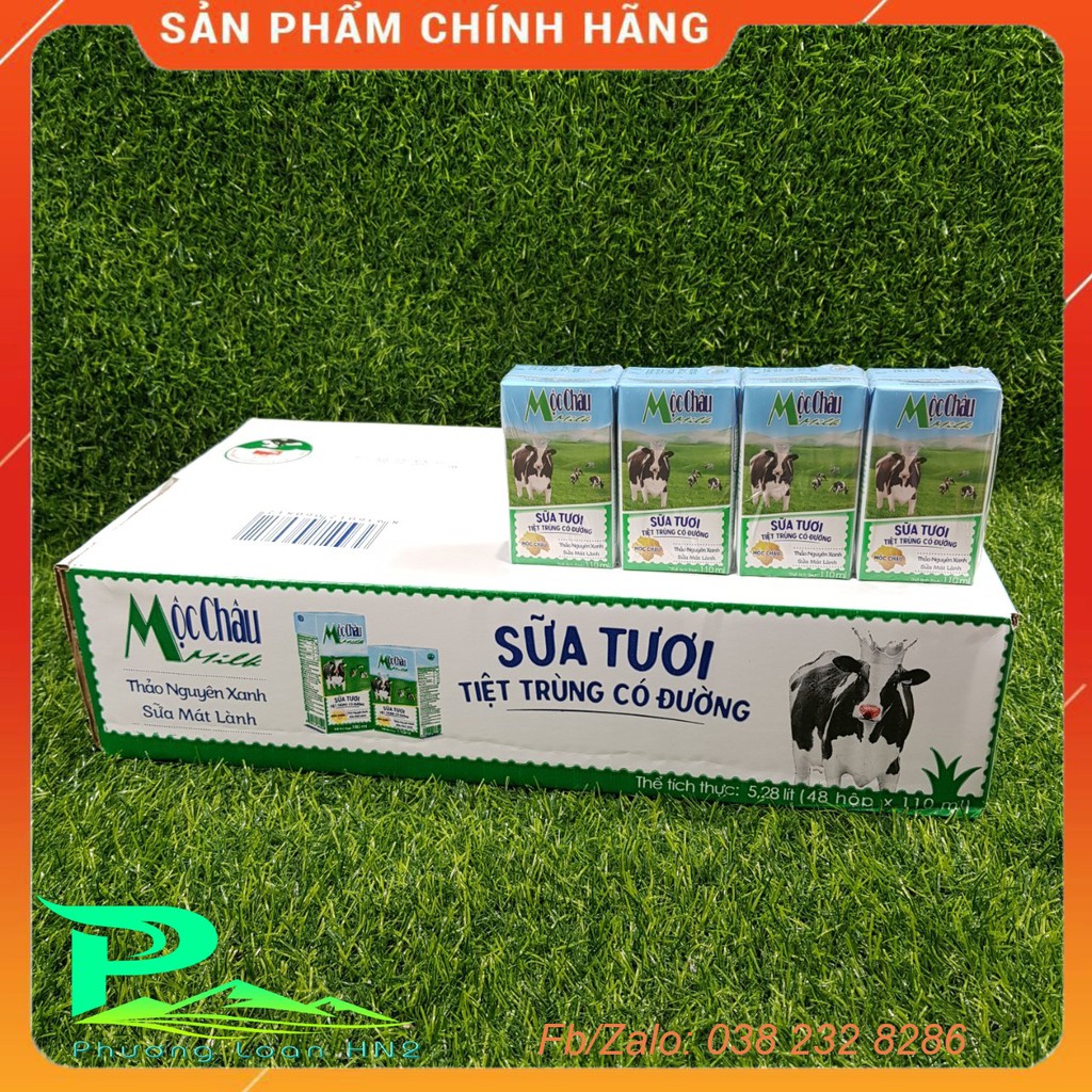 Sữa tươi tiệt trùng Mộc Châu 110ml - thùng 48 hộp [không kèm KM]