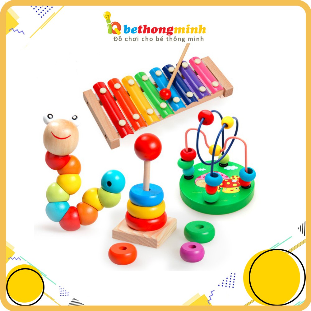 Combo Đồ Chơi Gỗ Thông Minh &amp; Phát Triển Trí Tuệ Cho Bé - Đồ Chơi Thông Minh Montessori