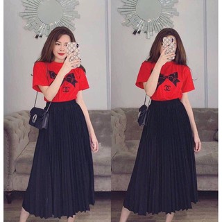 CHÂN VÁY XẾP LY DÁNG DÀI