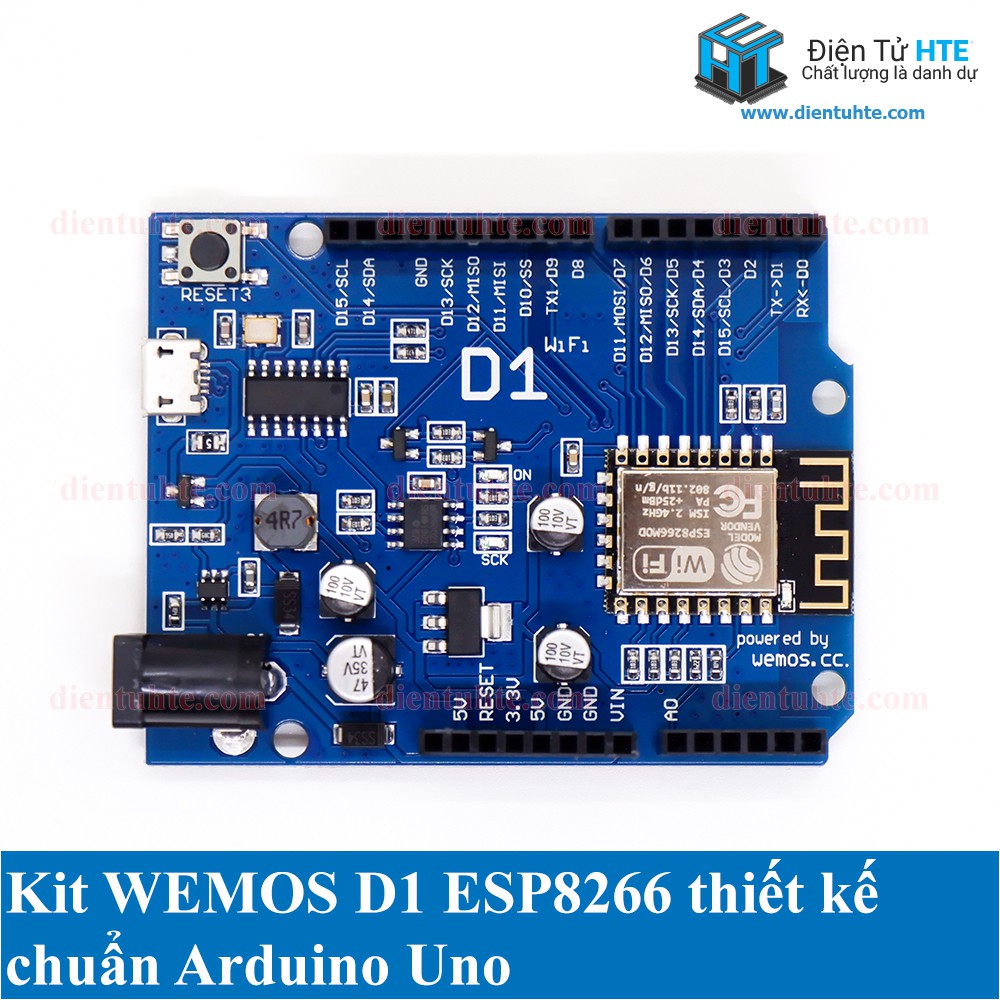 Kit Phát triển ESP8266 NodeMCU Lua WeMos D1 R2 thiết kế giống Arduino Uno [HTE Quy Nhơn CN2]