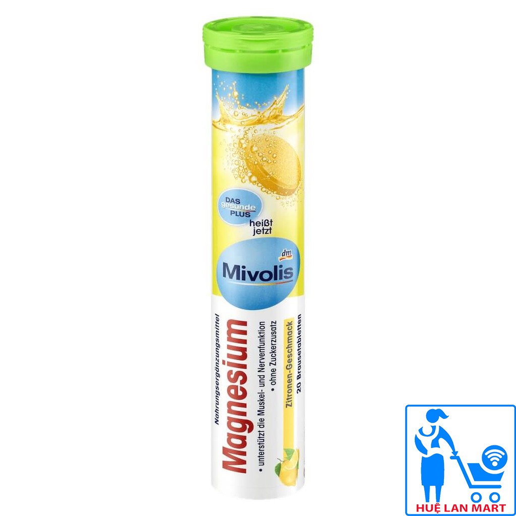 Thực Phẩm Bổ Sung DM Mivolis Magnesium Hương Chanh Lọ 20 Viên
