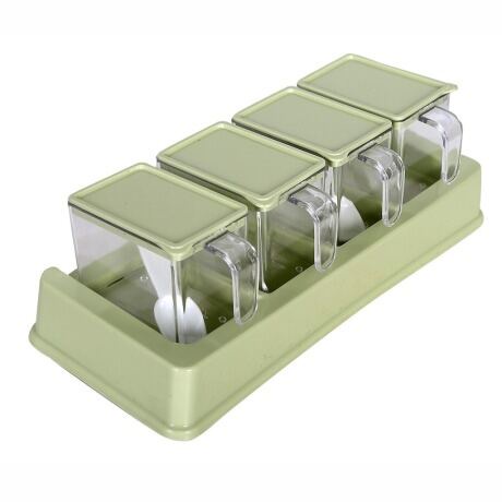 BỘ 4 HỘP ĐỰNG GIA VỊ VIỆT NHẬT- Khay Để Gia Vị Có Nắp đậy và thì cao cấp.