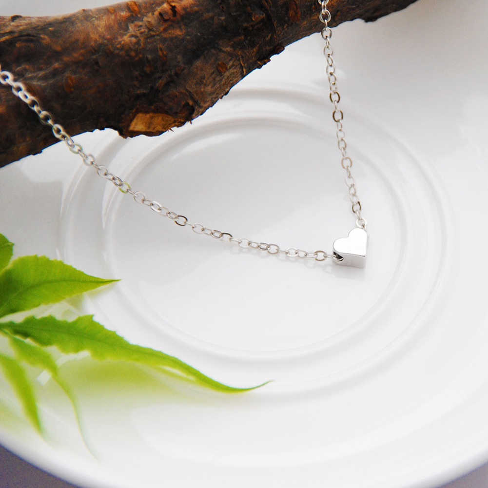 vòng cổ Mắt Xích Mặt Hình Trái Tim Mini Cho Nữ