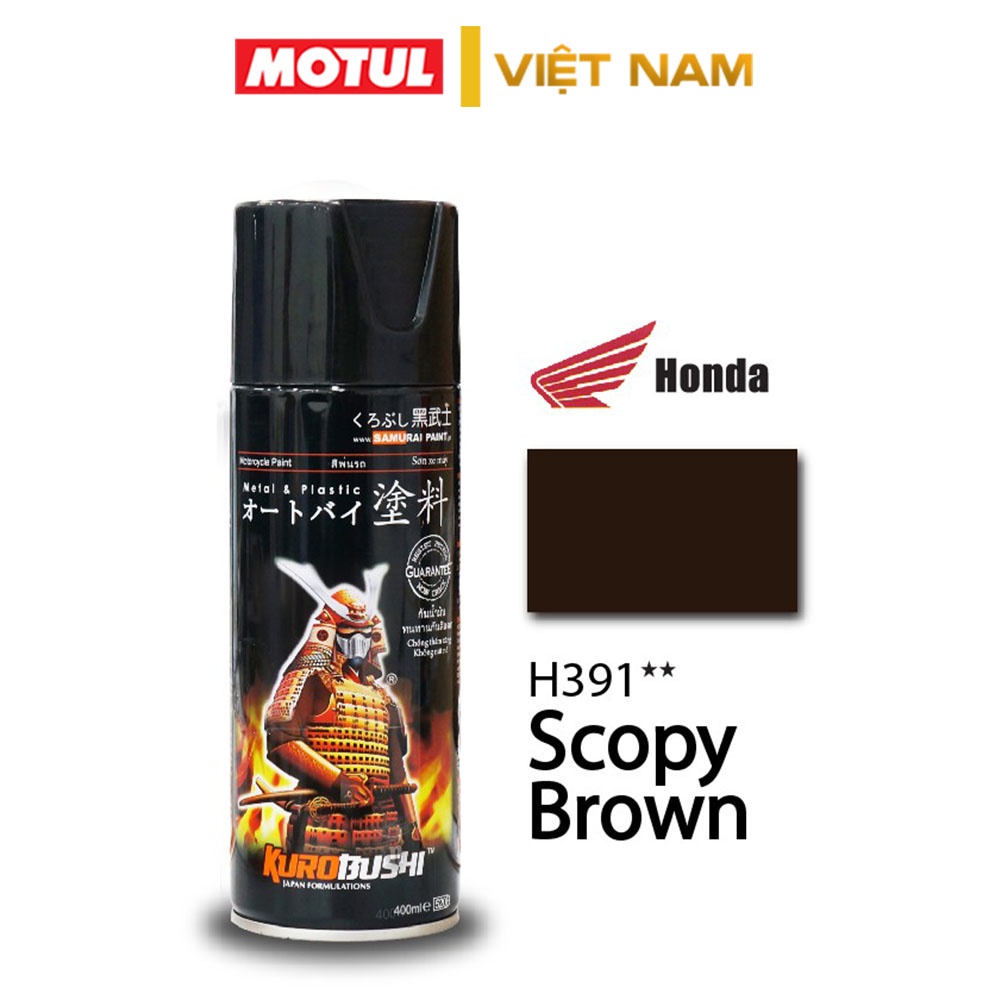 Sơn Samurai nâu hạt dẻ H391** chính hãng, sơn xe máy nâu 400ml kháng xăng, chống nứt nẻ tiện dụng