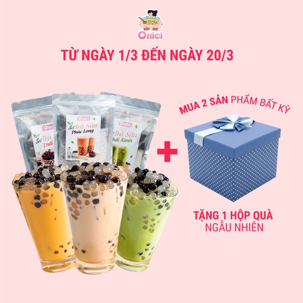SET NGUYÊN LIỆU PHA TRÀ SỮA PHÚC LONG, THÁI XANH, THÁI ĐO (30-35 Ly) BẾP CỦA MẸ - ONICI