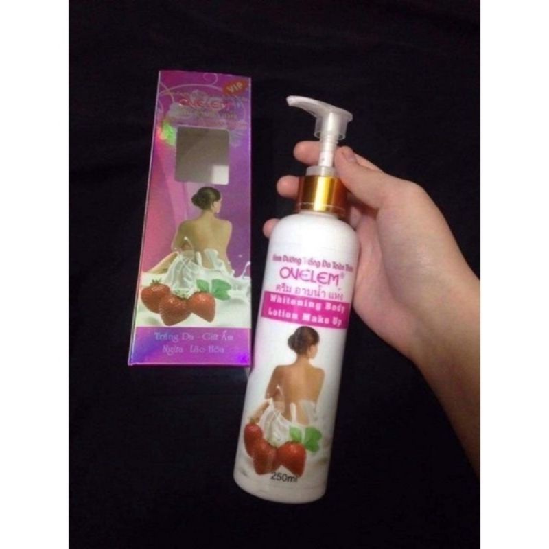 Kem body dưỡng trắng da ovelem dâu tây