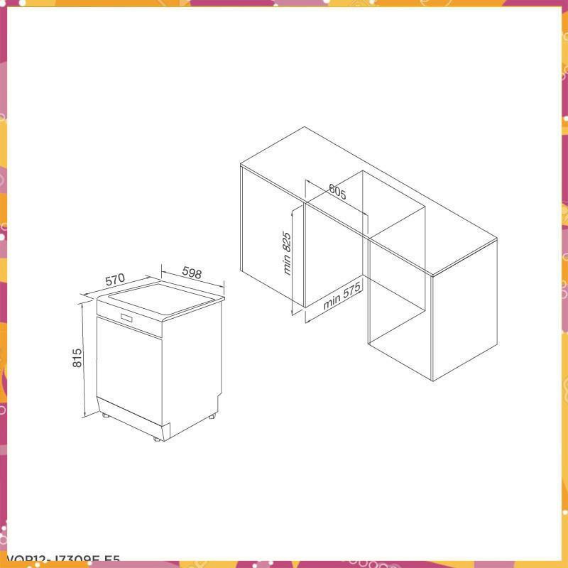 Máy rửa bát âm tủ Malloca WQP12 - J7309E E5 nhập khẩu nguyên chiếc ( Phân Phối Chính Hãng )