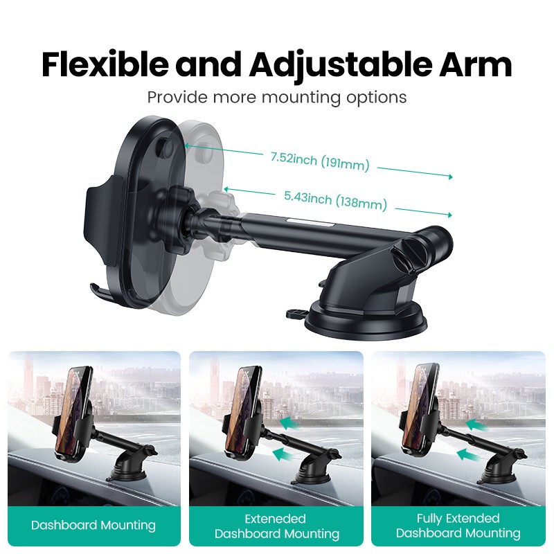 Giá đỡ điện thoại UGREEN gắn xe hơi thích hợp cho iPhone Samsung Huawei Oppo Vivo Xiaomi