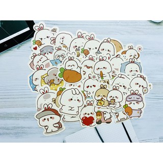 [Twins Plus] Sticker thỏ dễ thương dán trang trí laptop, máy tính bỏ túi, vali, điện thoại, đàn ghita, hộp b