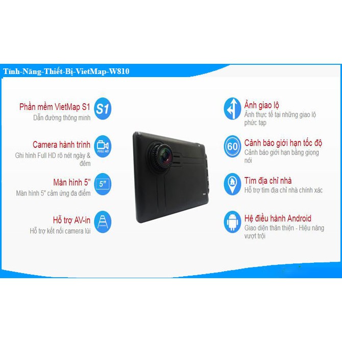 Camera hành trình Vietmap W810 | Ghi hình + dẫn đường bản đồ - Hãng phân phối | WebRaoVat - webraovat.net.vn