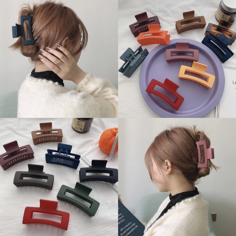 [Hàng thiết kế] Kẹp tóc càng cua nhựa dạng vuông nhiều màu dễ thương dành cho bạn gái