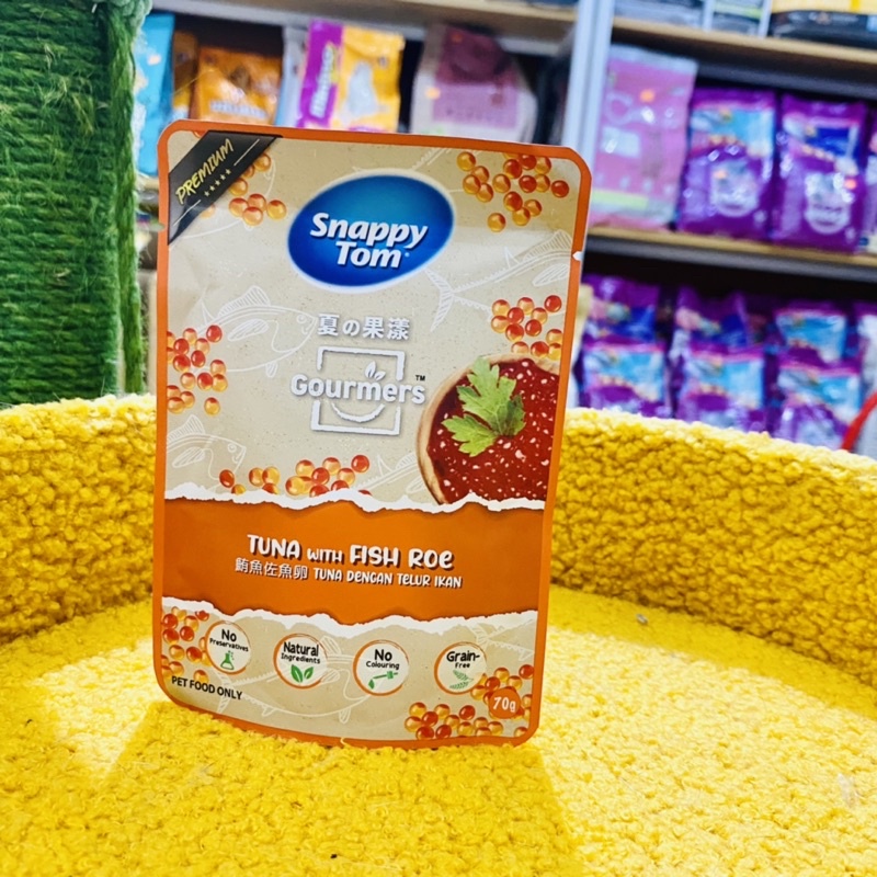 Pate Snappy Tom vị cá ngừ và trái cây, rau củ cho Mèo 70g