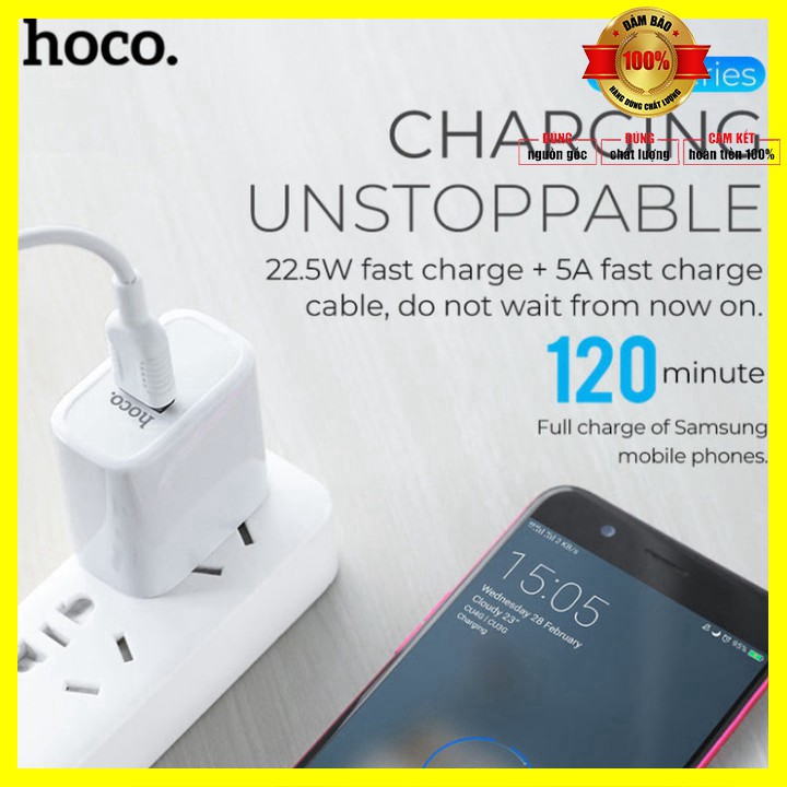 Củ sạc nhanh tích hợp 2 cổng USB Quick Charge 3.0 nhãn hiệu Hoco C60 công suất 18W - Bảo hành 6 tháng