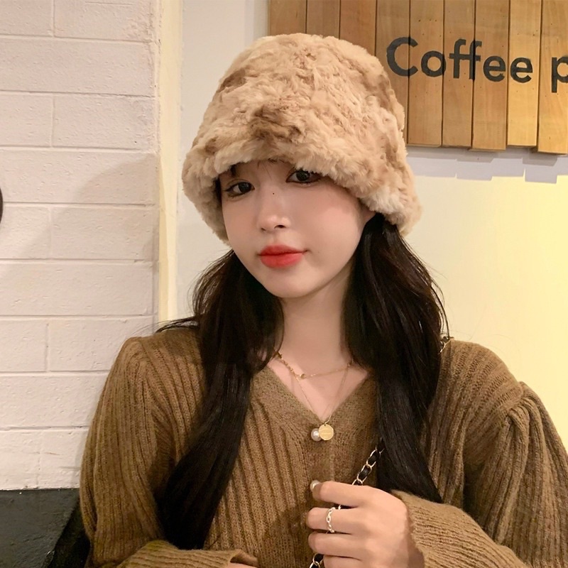 Mũ lông bucket chụp đầu mix màu hottrend