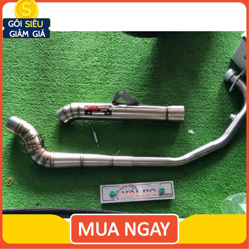 [ Sale ] Pô AUN - UN  - KOU mahachai không nỉ , inox 304 mỏ xanh và mỏ trắng họng 51mm cho các dòng xe máy số và tay ga