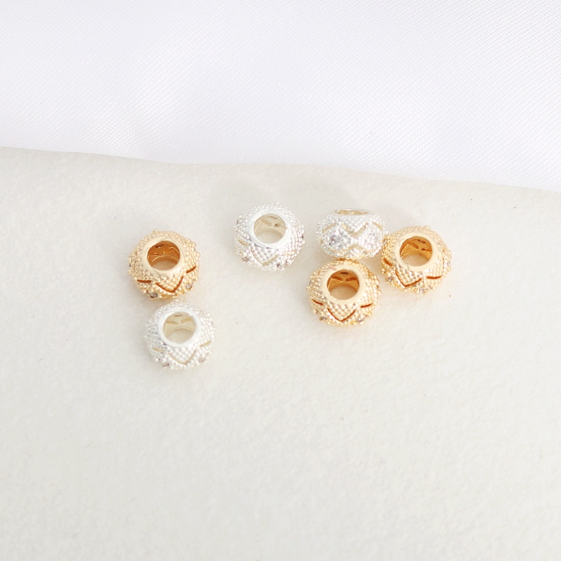 Hạt Cườm Đồng Mạ Vàng 14k 8mm Nhiều Màu Sắc Dùng Để Làm Trang Sức diy