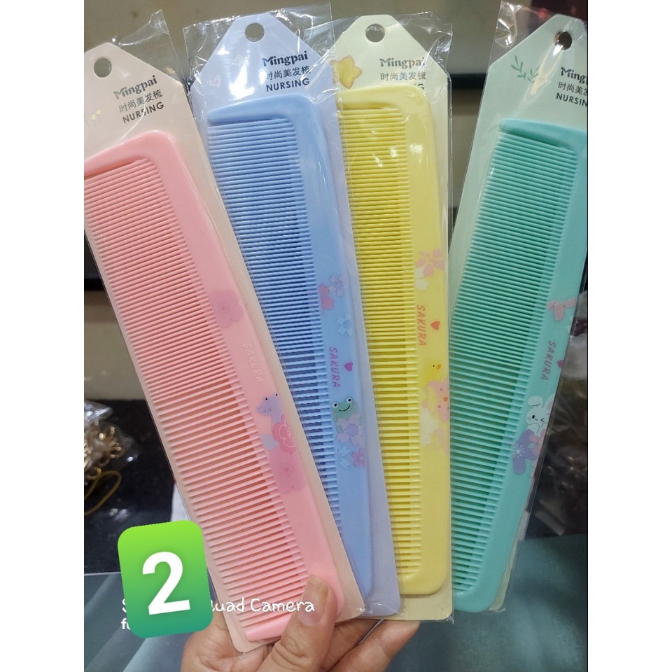 1 CÂY Lược chải tóc răng thưa dày nhiều mẫu họa tiết cute 21 cm,HCM
