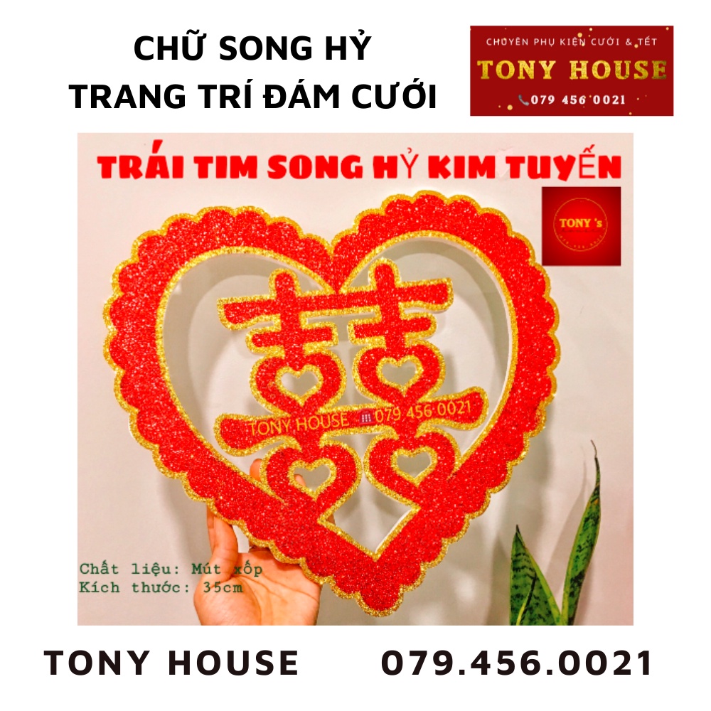 [CƯỚI] Chữ song hỷ mút xốp trang trí đám cưới - TONY HOUSE