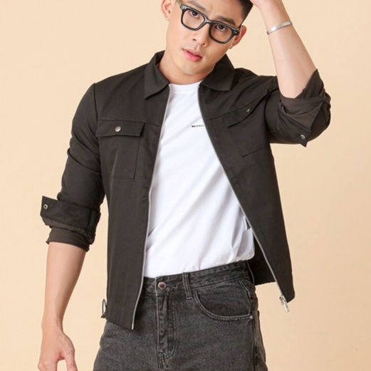 Áo Khoác Nam Akuba Gucamen Cao Cấp Bền Đẹp Màu Đen Xám