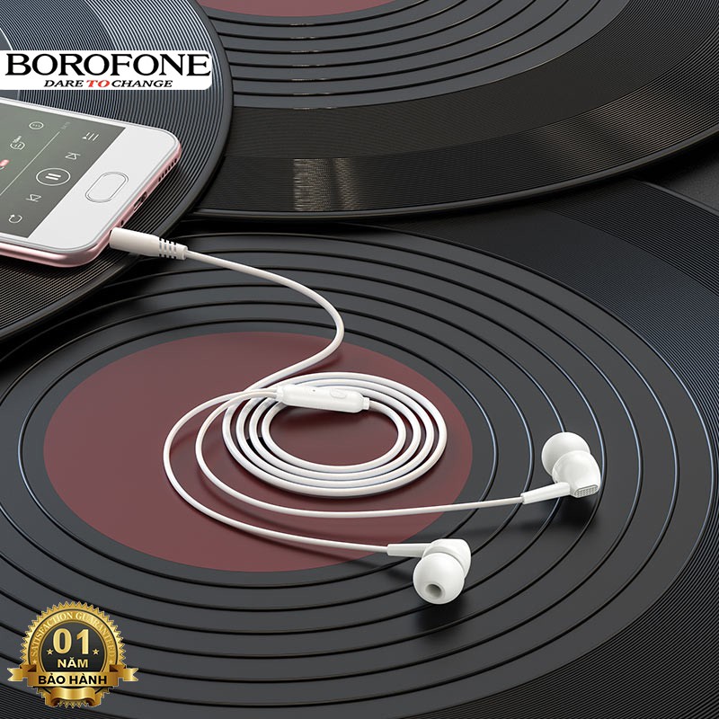 Tai nghe nhét tai Borofone BM51 nghe hay, có mic đàm thoại, dây dài 1.2m