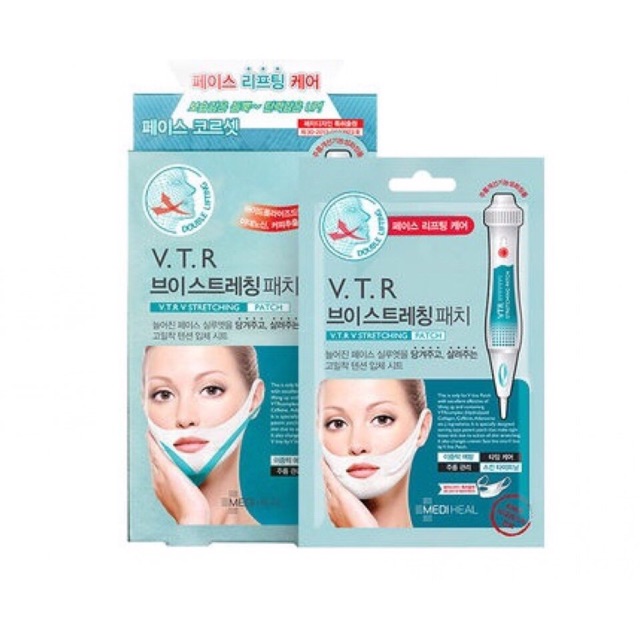 Mặt nạ nâng cơ giảm mỡ thừa tạo hình V line Mediheal V.T.R Stretching patch