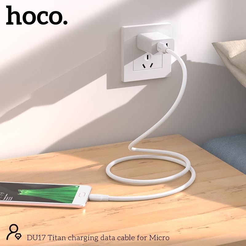 Cáp sạc nhanh 3A Hoco DU17 dây TPE siêu bền hỗ trợ truyền dữ liệu dài 1M