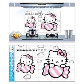 Dễ Thương Sticker Nhôm Dán Tường Chống Dầu Mỡ Họa Tiết Hello Kitty Đáng Yêu