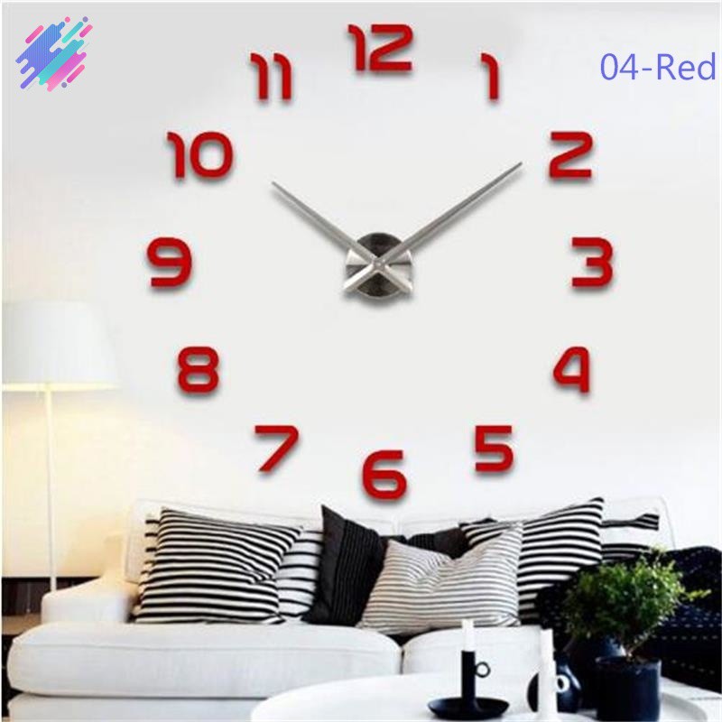 Đồng hồ dán tường 3D size lớn tráng gương trang trí nhà cửa sang trọng