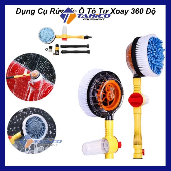 Chổi rửa xe tự xoay 360 độ ⚡ RẺ VÔ ĐỊCH ⚡ lau rửa xe ô tô tiện lợi - giảm thiểu công sức