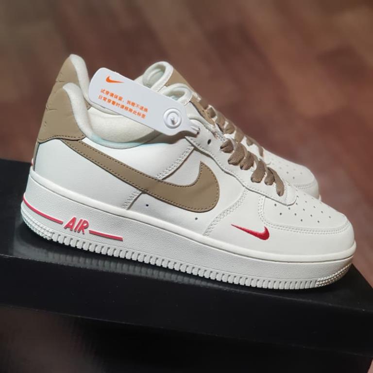 Siêu Sale 60%  Giày thể thao nike_AF1 vệt nâu, Giày sneaker air force 1 low premium white brown nam hot trend 2021