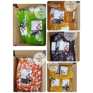 Thạch Trân Châu 3Q BiBi Jelly Việt Nam 2kg (Nguyên vị/ Caramel/Đào hồng/Khoai môn/Táo xanh/Xoài/Trái cây nhiệt đới)