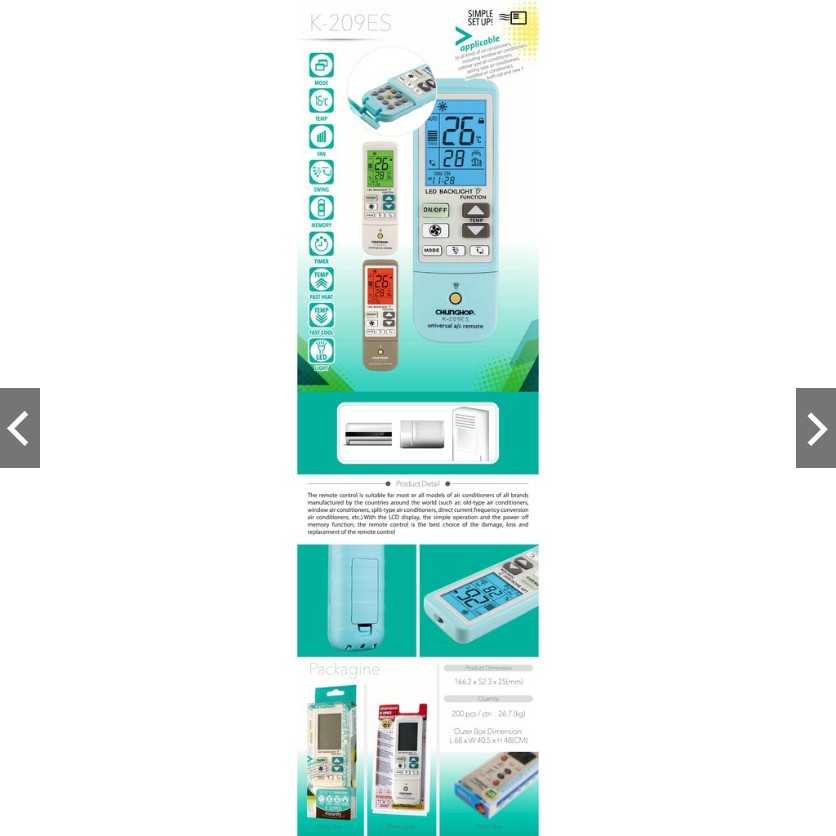 Điều khiển Remote Điều Hòa Đa Năng K-1038E ChungHop