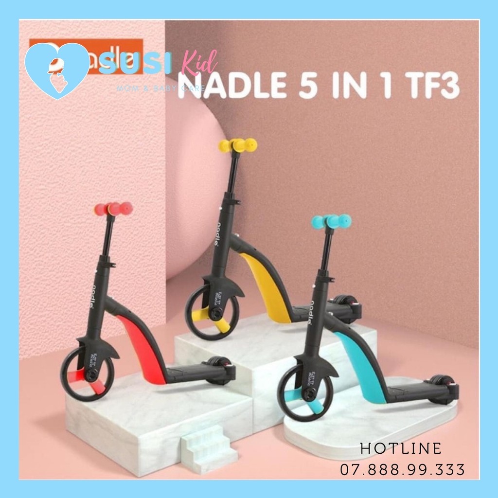 [Chính Hãng Nadle] Siêu xe biến hình xe Scooter 5in1 cho bé từ 1 tuổi Nadle TF3 Joovy