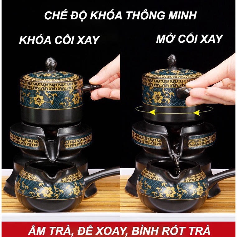Bộ Ấm Chén Pha Trà Cối Xay 8 CHÉN  đóng túi đẹp.