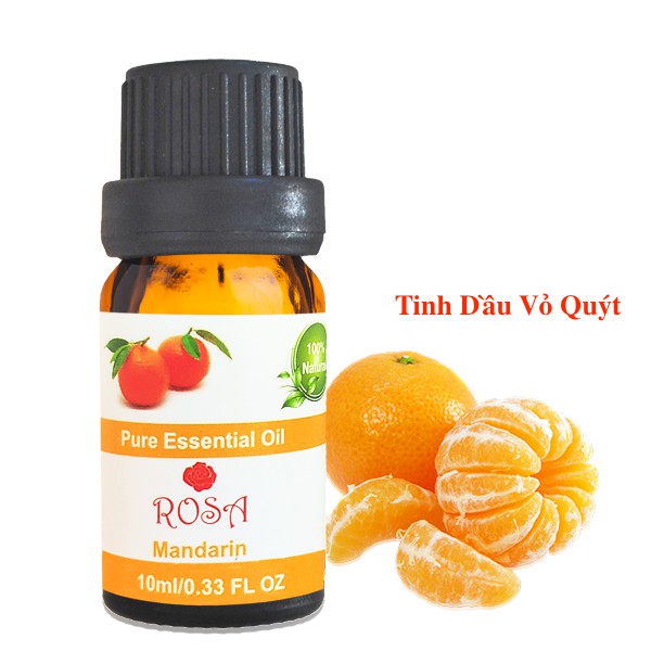 Tinh dầu Vỏ Quýt thiên nhiên 10ml xông thơm phòng với máy khuếch tán & đèn xông tinh dầu