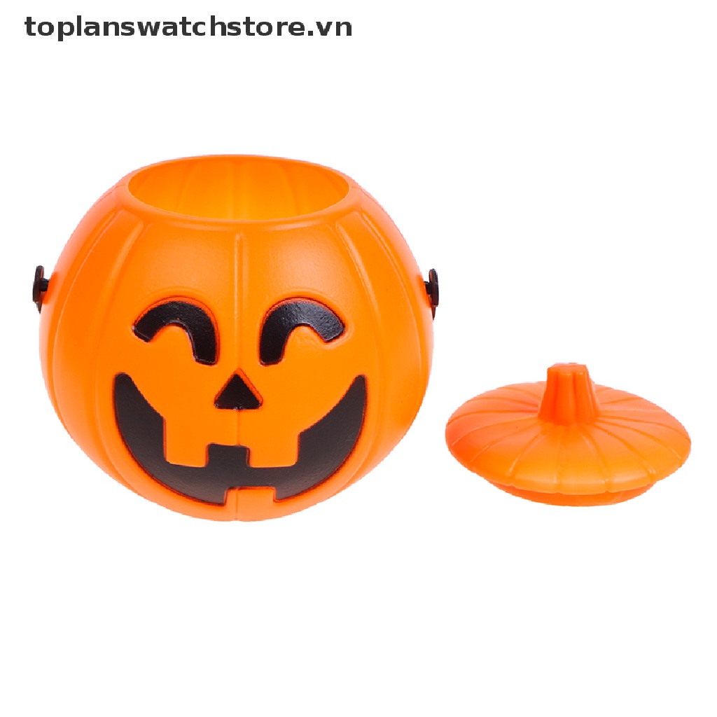 【toplanswatchstore】 Halloween Party Props Plastic Pumpkin Bucket Decorate Halloween Decoration
