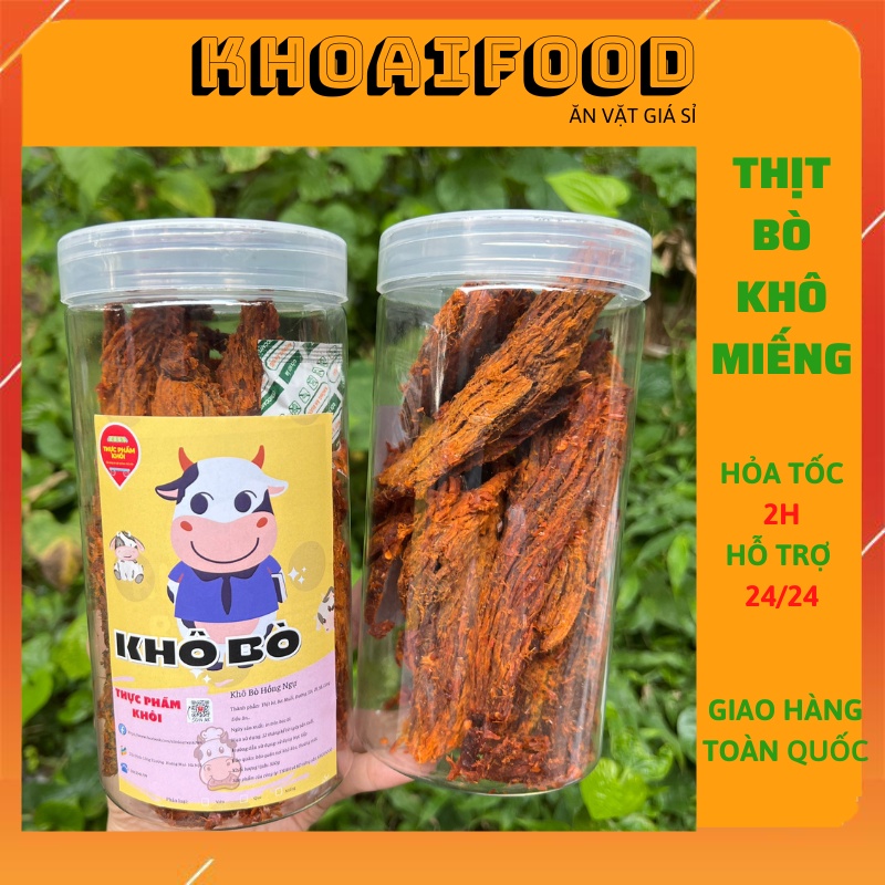 Thịt bò khô nguyên miếng Hồng Ngự 100% thịt bò tươi hũ 250g
