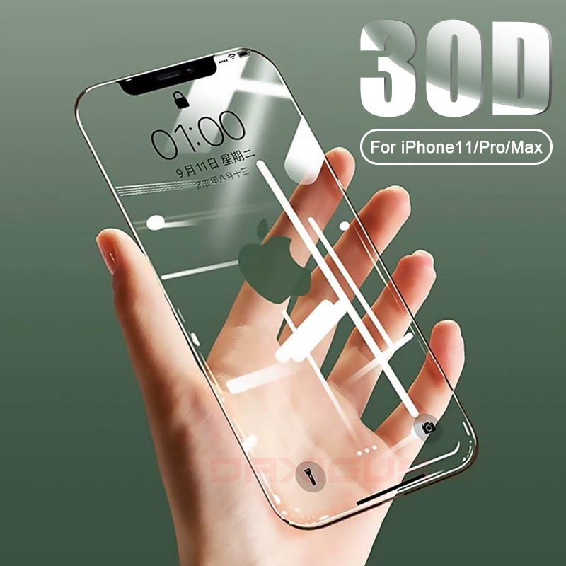 Kính cường lực 30D bảo vệ toàn diện cho iPhone 11 Pro Max X XS Max XR 6 6s 7 8 Plus X