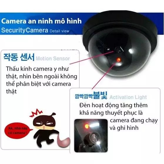 Mô hình Camera chống trộm có LED cảnh báo như thật  dàh cho các bạn sinh viên nhà trọ.tuy k hiệu quả cao nhưg củng đủ sợ